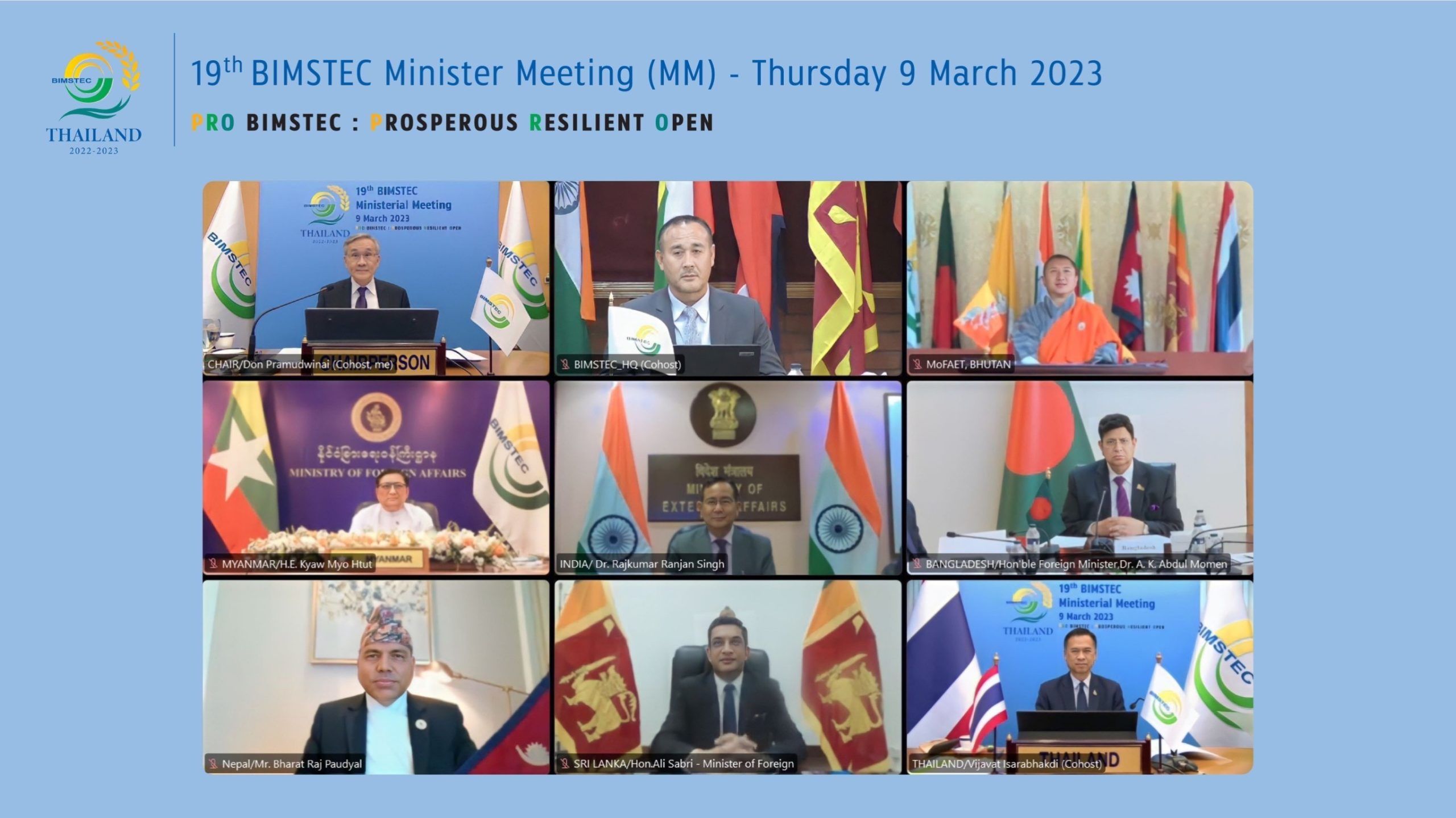 Reunión Ministerial de BIMSTEC