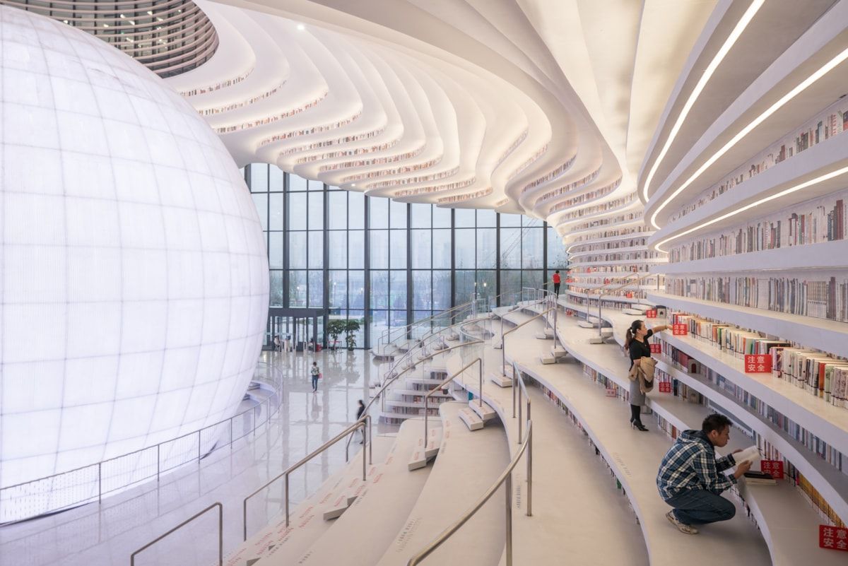 biblioteca Tianjin Binhai.