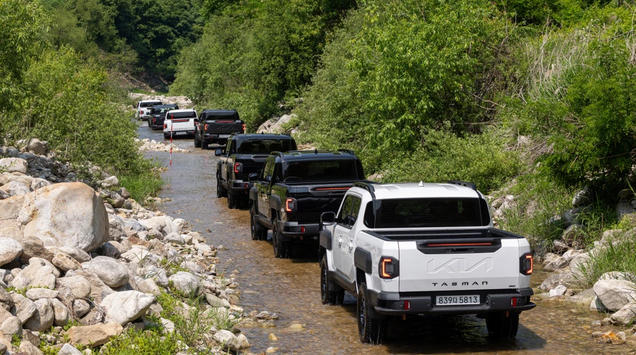 pickup Kia para EE.UU. en la planta de Georgia durante pruebas de desarrollo