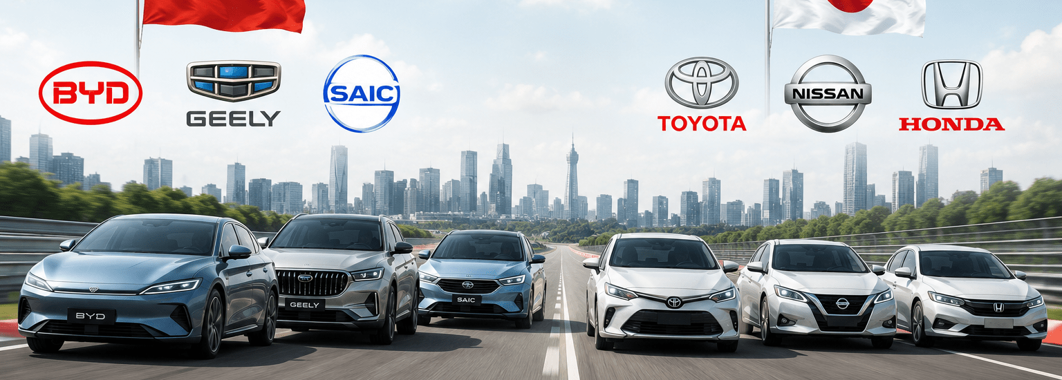 automotrices chinas Toyota, Honda y Nissan pierden millones mientras BYD, SAIC y Geely avanzan en el mercado mundial